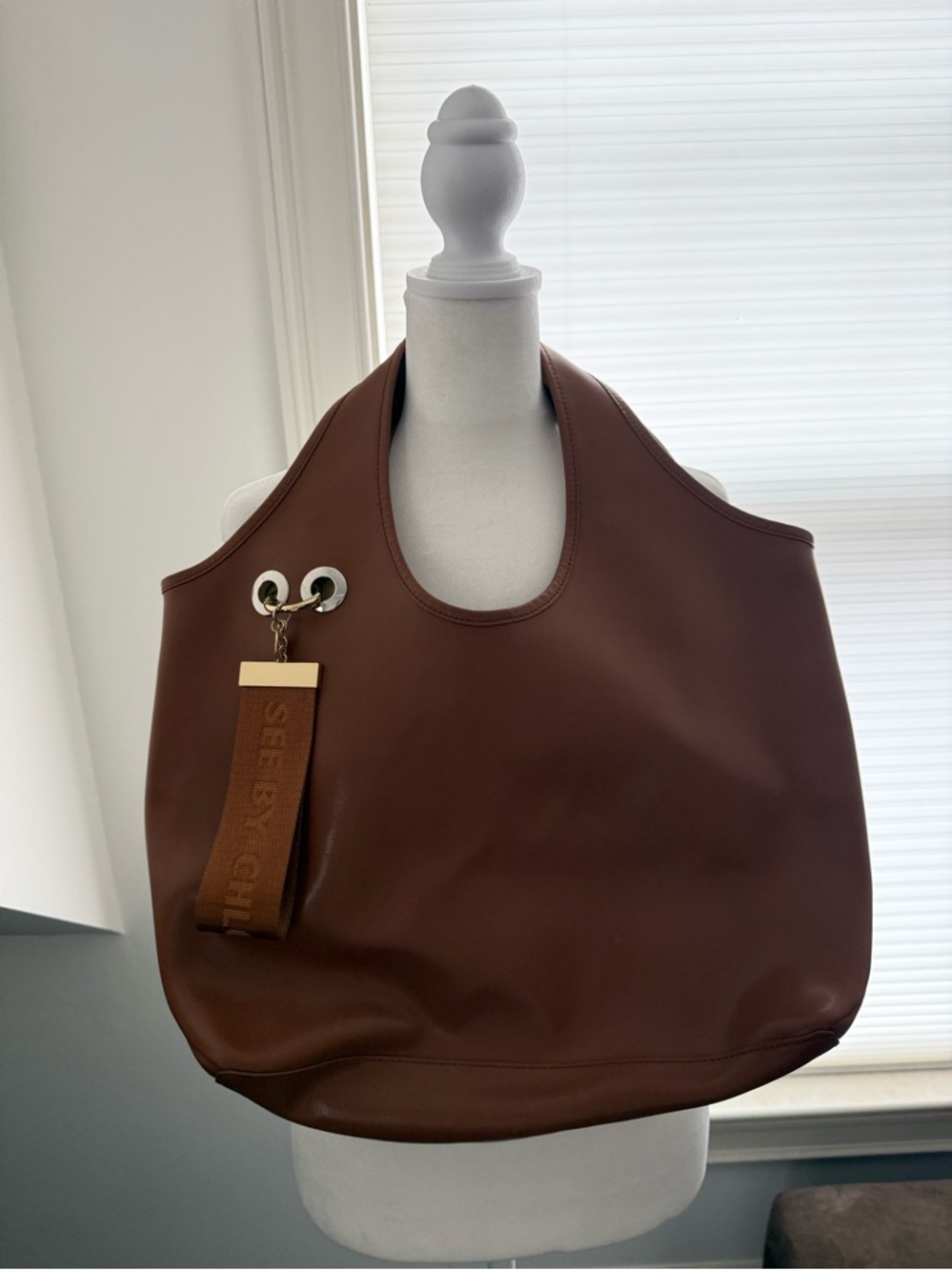 SEE by Chloe Brown Women’s Tote Bag with Strap Charm